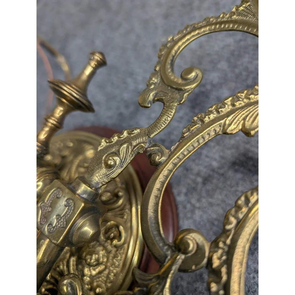 Vintage Brass Piano Candelabra WIRED Wall Sconce Electric Light‎ No Globe READ